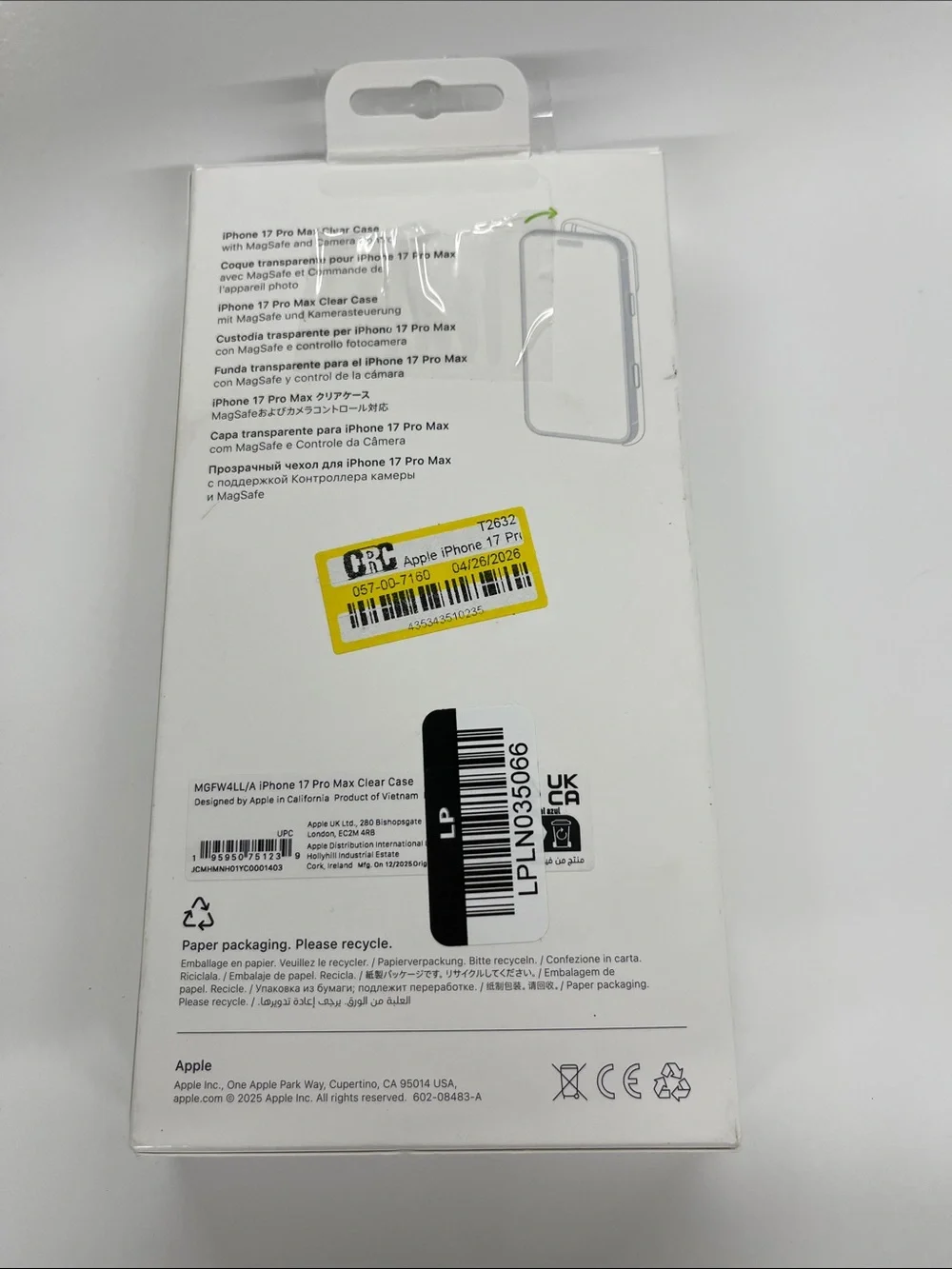 Apple iPhone 17 Pro Max Clear Case with MagSafe